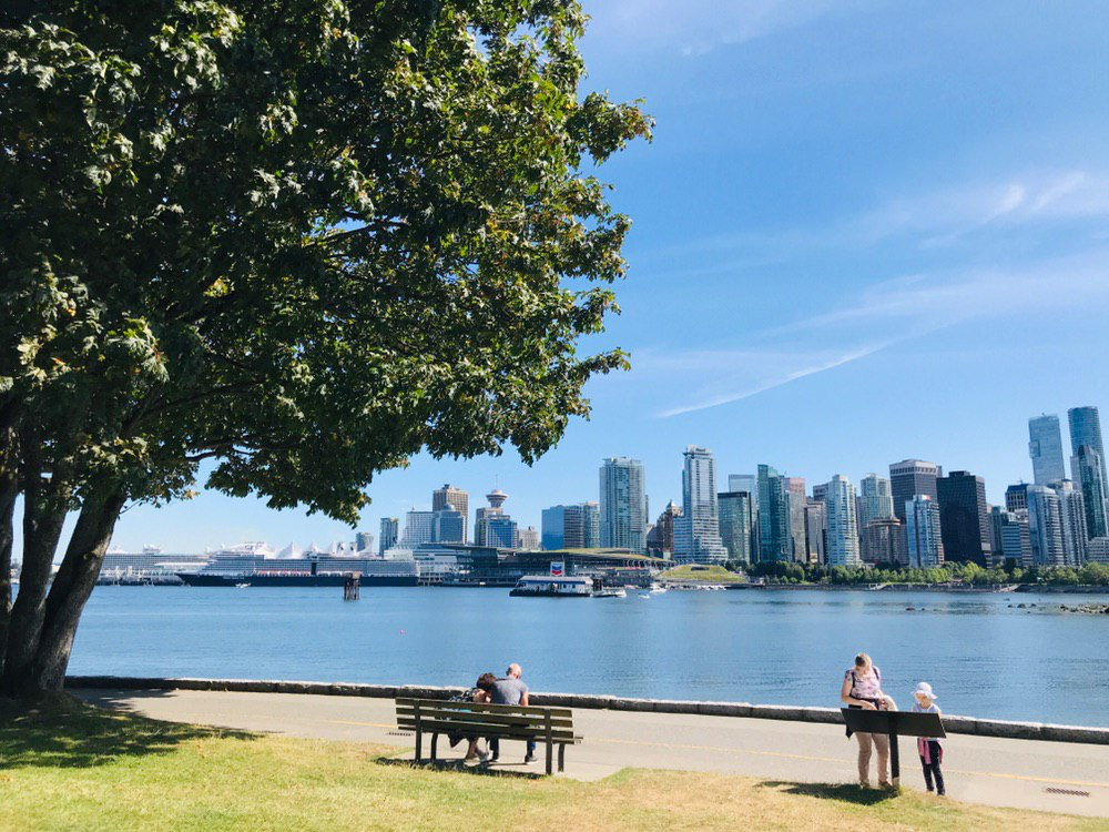 The Vancouver skyline seen from the seawall